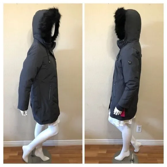 Vince Camuto Faux Fur Hooded Jacket Size XS Jackets & Coats